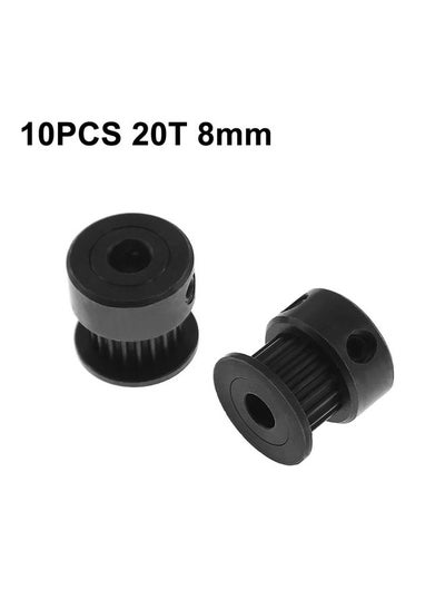 Buy 10 PCS GT2 3D Printer Synchronous Wheel Transmission Leather Pulley, Specification: 20 Tooth 8mm Black in Saudi Arabia