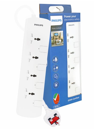 اشتري PHILIPS 4 WAY EXTENSION SOCKET WITH INDIVIDUAL SWITCH في الامارات