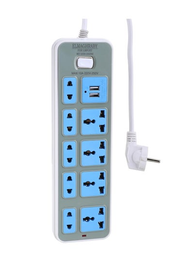 Buy Electricity Power Strip - 2500watt 10A/240v, dual usb ports in Egypt