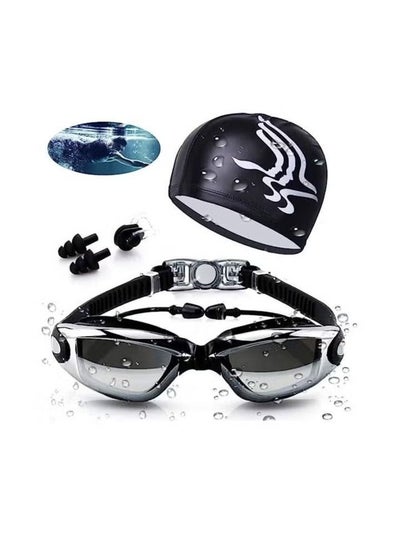 اشتري ORiTi Swimming Goggles With With Head Cap Ear And Nose Plug 19.5 x 7.5 x 7centimeter في الامارات