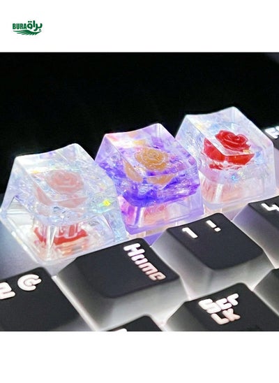 اشتري 1pc مصنوعة يدويًا راتنجات ABS Camellia keycap للوحة المفاتيح الميكانيكية OEM R4 ، أفضل هدية في السعودية