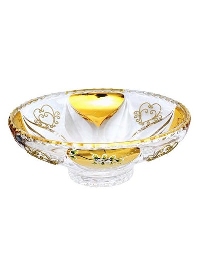 Buy 1-piece round salad bowl gold/clear 1L in UAE