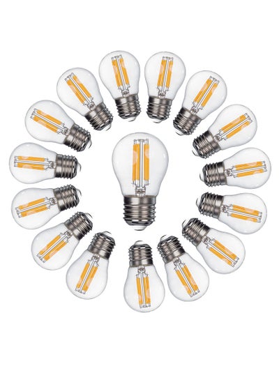 Buy G45 LED Filament Vintage Golf Ball Bulbs, 4W, E27 Base, 480 Lumens, Amber 2700K Warm White, Pack of 10 in UAE