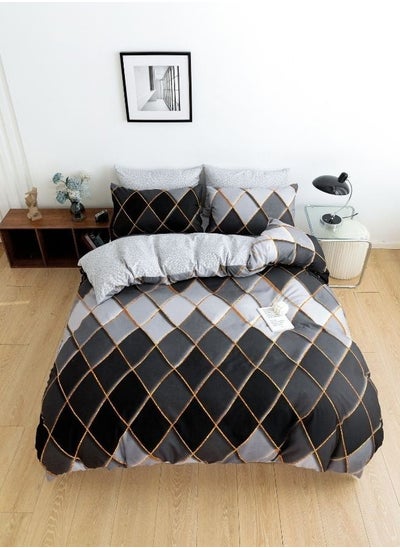 Buy King size Bedding set of 6 Pieces without Filler, Rhombs Design. in UAE