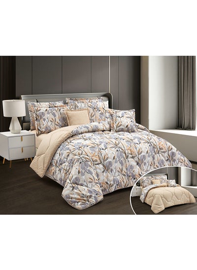 Buy Horse comforter set with durable and soft fabric two sides with a floral pattern 8 pieces king size in Saudi Arabia