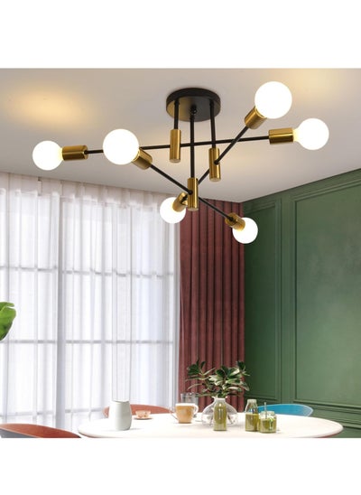 Buy Mid Century Sputnik Chandelier Modern Ceiling Lighting 6 Lights Adjustable Industrial Mount Pendant Light Fixture For Kitchen Living Dining Room Bedroom Foyer in UAE