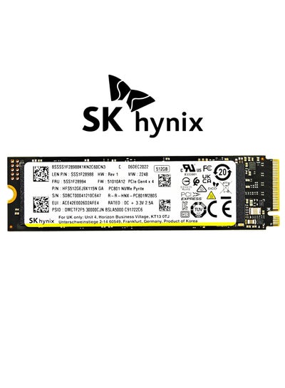 اشتري SK Hynix PC801 512GB SSD NVMe 2280 PCIe Gen4x4 OEM (Box Less) في الامارات