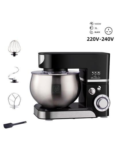 Buy Kitchen Stand Mixer,5 L Small Electric Food Mixer,6 Speeds Portable Lightweight Kitchen Mixer for Daily Use with Egg Whisk,Dough Hook,Flat Beater (Black) in Saudi Arabia