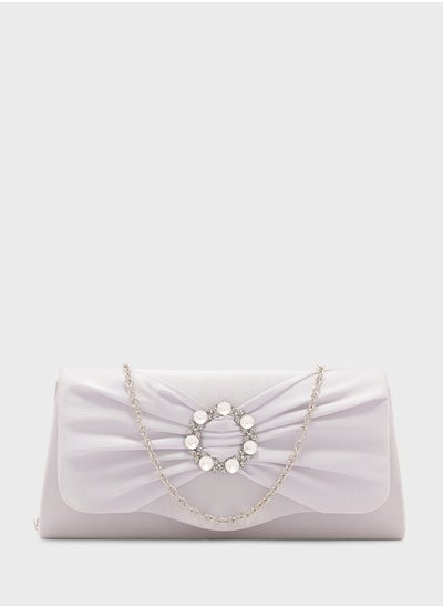 Buy Diamante Trim Clutch Bag With Bow  Detail in UAE