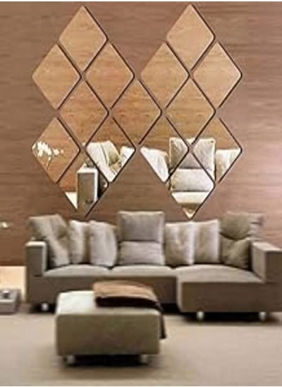 Buy Wall Decor Sticker, 9PCS 15cm Adhesive Rounded Corner wall Stickers for Home Decorations (Silver, 15X15cm) in Egypt