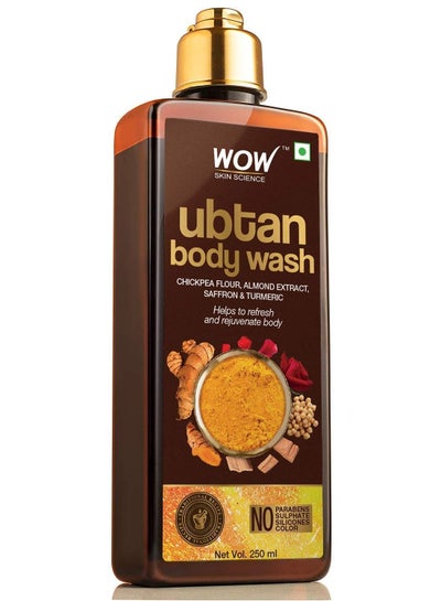 اشتري Ubtan Body Wash For Tan Removal And Glowing Skin With Chickpea Flour Almond Safron & Turmeric Extract 250 Ml في الامارات