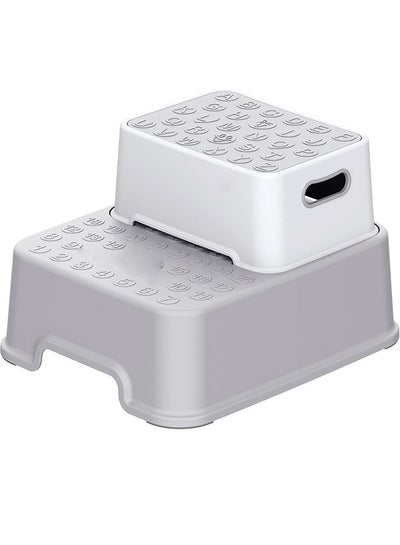 Buy Two Step Stool for Kids and Adults, Double up Toddler Step Stool for Potty Training,Detachable Potty Stools with ABC and Handles，Kitchen, Bathroom, Toilet Stool with Anti-Slip Strip in UAE