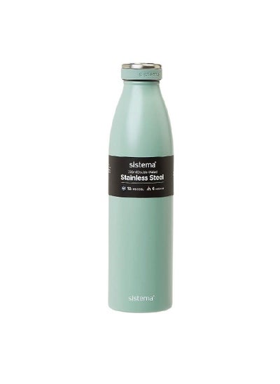 Buy Sistema Stainless Steel Water Bottle Green 750ML in UAE