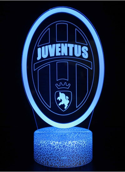 Buy Five Major League Football Team 3D LED Multicolor Night Light Touch 7/16 Color Remote Control Illusion Light Visual Table Lamp Gift Light Team Juventus in UAE