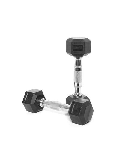 Buy Elite hex dumbbell made of rubber, two pieces, weighing 2.5 kg in Egypt