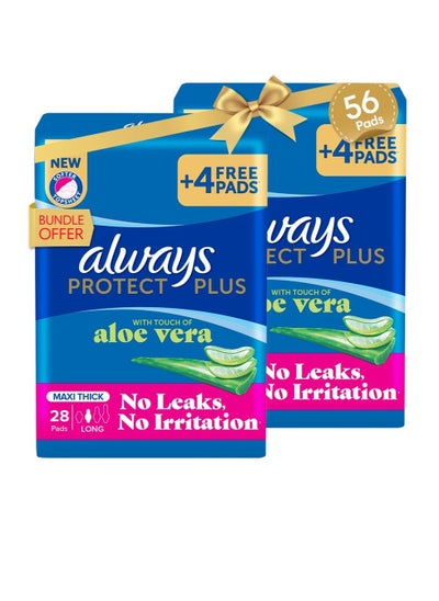 Buy Protect Plus, Maxi Thick, Long, 56 Pads in Egypt