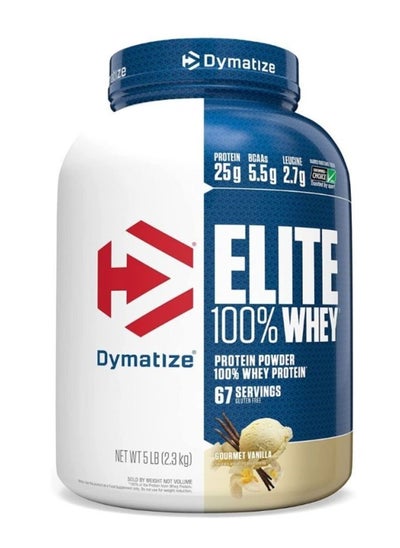 اشتري Dymatize Elite 100% Whey Protein Powder Gourmet Vanilla 5lbs في الامارات