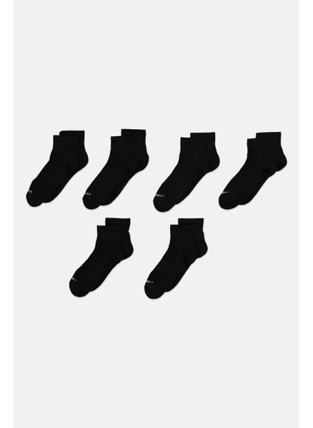 Buy Men 6 Pair Recycled Cushioned Socks, Black in Saudi Arabia