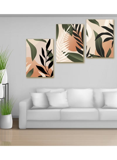 Buy Set Of 3 Framed Canvas Wall Arts Stretched Over Wooden Frame Paintings for Home Living Room Office Decor in Saudi Arabia