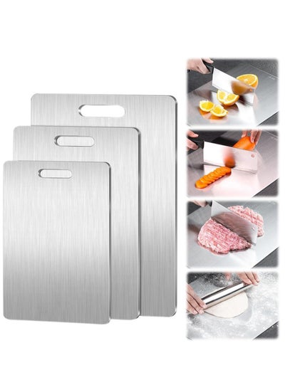 Buy 1 pcs Stainless steel Cutting Board, Stainless steel Cutting Boards for Kitchen, New Double Sided Food-Grade Board, Thick Cutting Board for Home Kitchen Cooking in Saudi Arabia