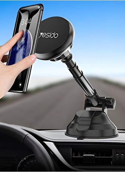 اشتري Car Phone Holder Magnet Mobile Holder and Stand Retractable Circular Magnetic Dashboard Windshield Sucker Car Mount Holder For for iPhone for Samsung Car Holder Model C41 في الامارات