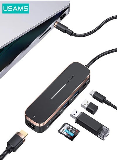 Buy Usams 5in1 Multifunctional Type-C Hub 3USB+Type-C+HDMI Port 5Ports Extension in UAE