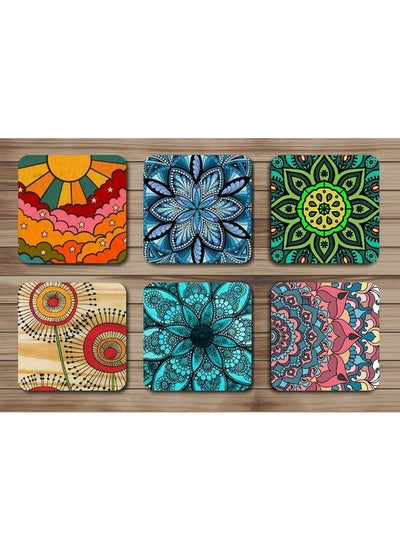 Buy 6 modern decor coasters with Box in Egypt