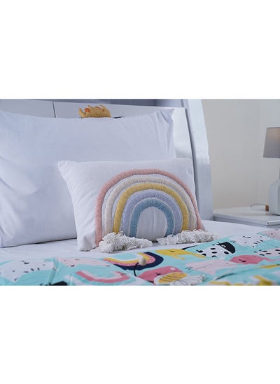 Buy Rainbow Filled Cushion With Tassels 30x45Cm Multicolour in UAE