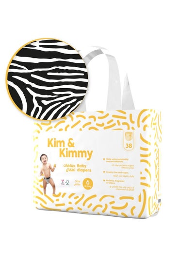 Buy Size 6 Diapers, 15-20kg, Count 38 - Zebra in UAE