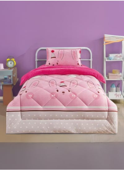 Buy Kids 3 Piece Winter Comforter Set Single Size 170x220Cm Printed Bedding Set Includs Comforter, Fitted Sheet and Pillow Shams Multicolour in Saudi Arabia