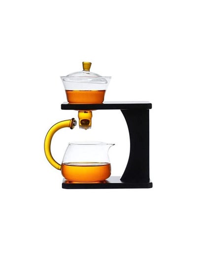 Buy Tea Herbal Wooden Base Glass Jug Server Set in Saudi Arabia