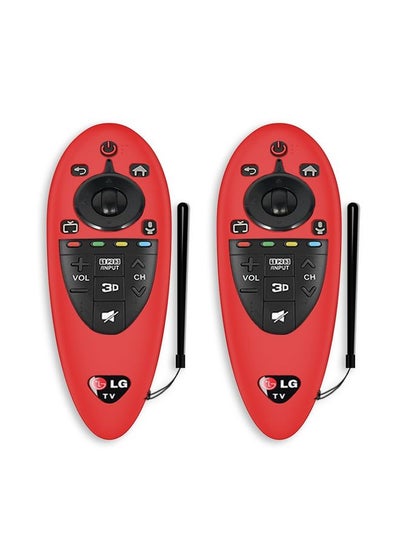 اشتري 2 PCS Remote Control Dustproof Silicone Protective Cover For LG AN-MR500 Remote Control(Red) في السعودية