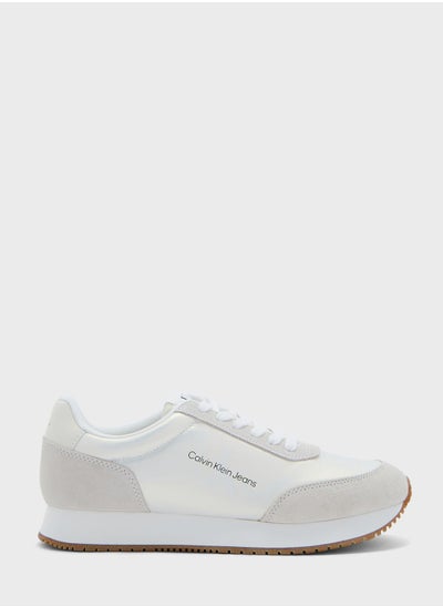 Buy Retro Runner Low Laceup Pearl Sneakers in UAE