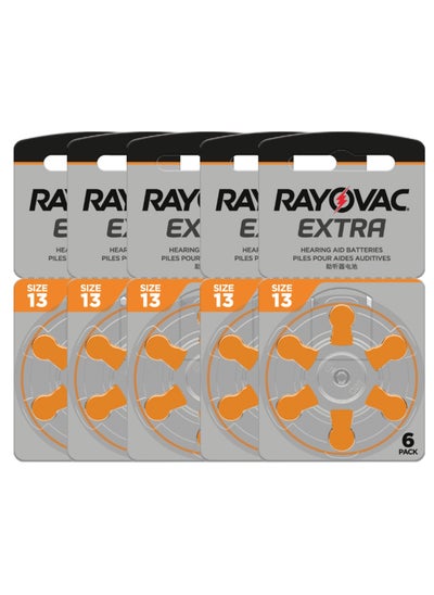 Buy 30-Pieces Rayovac Extra Size 13 Hearing Aid Batteries Zinc-Air 0% Mercury in UAE