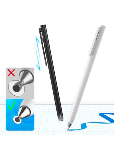 Buy Stylus for Touch Screens (2pcs), Smallest Disc Tip Universal Touch Pen for Apple iPad/Pro/Air/Mini/iPhone/Samsung Galaxy Tablet/Amazon Fire HD/Chromebook/Android, Stylus with Pencil Clip in Saudi Arabia