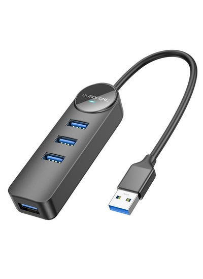 Buy BOROFONE DH5 Multi-function 4 in 1 USB to USB 3.0 x 4 HUB Adapter, Length:0.2m(Black) in UAE