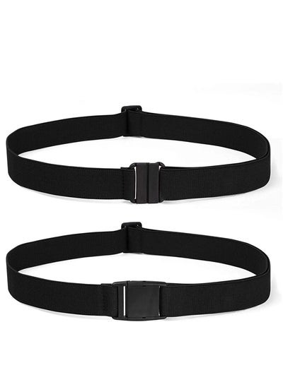 Buy Invisible Stretch Belt for Women No Show Elastic Web Strap with Flat Buckle Jeans Pants Dresses(2 Pack) in UAE