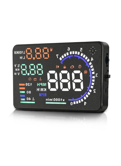 Buy HUD Display for Cars OBD2, A8 Head-up Display 5.5 inches, Plug & Play Digital Speedometer MPH RPM, Overspeed Warning, Universal OBDII, EUOBD Auto Speed Heads Up Windshield Display for Cars in UAE