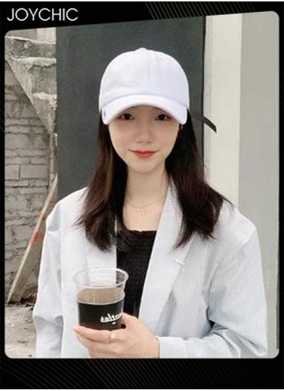 اشتري Women Men Korean Version Versatile Baseball Cap Spring Autumn Smile Design Adjustable Sun Protection  Hat Suitable for Daily Outdoor Sports White في الامارات