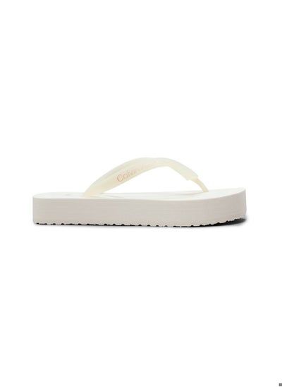 Buy Women's Beach Sandal Flatform Flip Flops - Nylon, White in Saudi Arabia