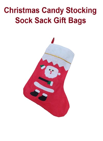 Buy Christmas Stocking Candy Socks Pullover Knitted Sock Sacks Red in UAE