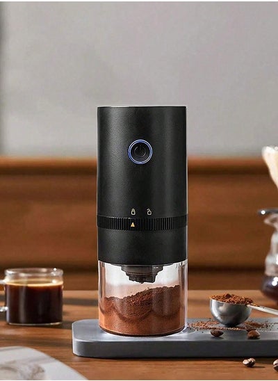 Buy Portable electric coffee grinder rechargeable black USB C in Saudi Arabia