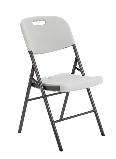 Buy ECVV Folding Plastic Chair Molded Seat & Back Stackable Indoor Outdoor, Steel Frame, Heavy Duty, Used for Party, Garden, Patio, Dining, Wedding, Camping, Events… in Saudi Arabia