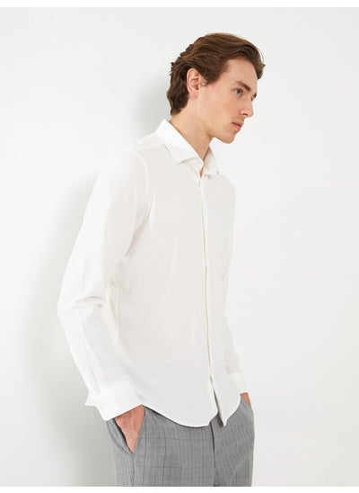 اشتري Slim Fit Long Sleeve Dobby Weave Men's Shirt في مصر