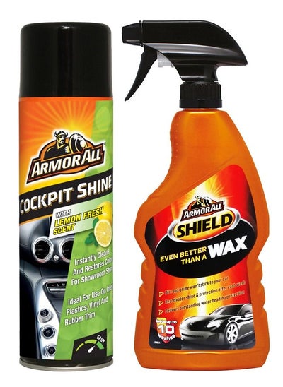 Buy Cockpit Shine With Lemon Fresh Scent 500ml and Shield Even Better Then A Wax 500ml in UAE