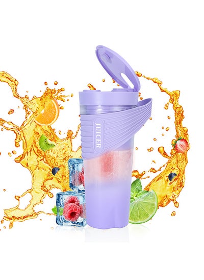 Buy Portable Blender for Shakes and Smoothies 4000mAh Type-C Rechargeable 460ml Personal Blender with 6 Sharp Blades Powerful 22000r/m Juicer Cup for Traveling Gym Office in UAE