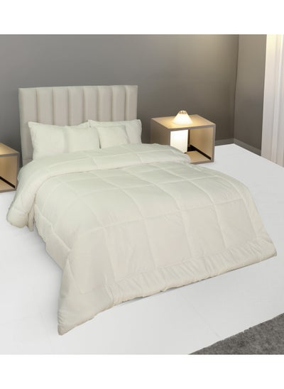 Buy Comforter set single size 4Pcs with soft filling 160*220 cm Beige in Saudi Arabia