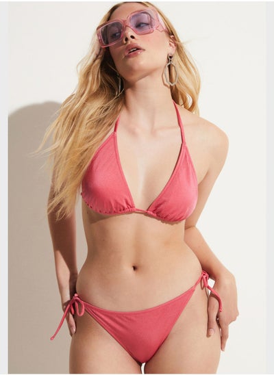 Buy Tie Detail High Leg Bikini Bottom in UAE