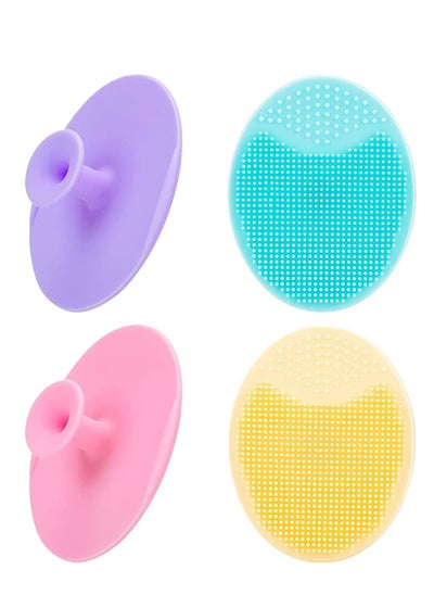 Buy Face Scrubber, Soft Silicone Facial Cleansing Brush Exfoliator Blackhead Acne Pore Pad Cradle Cap Wash for Deep Cleaning Care Sensitive, Delicate, Dry Skin 4 Pack in UAE