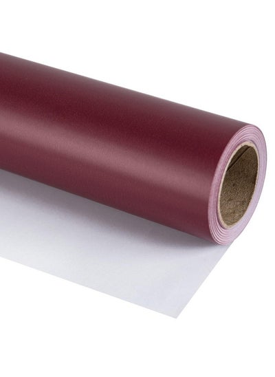 Buy Wine Red Wrapping Paper Solid Color- Mini Roll - For Christmas, Wedding, Birthday, Shower, Congrats, And Holiday - 17.5 Inches X 32.8 Feet in UAE